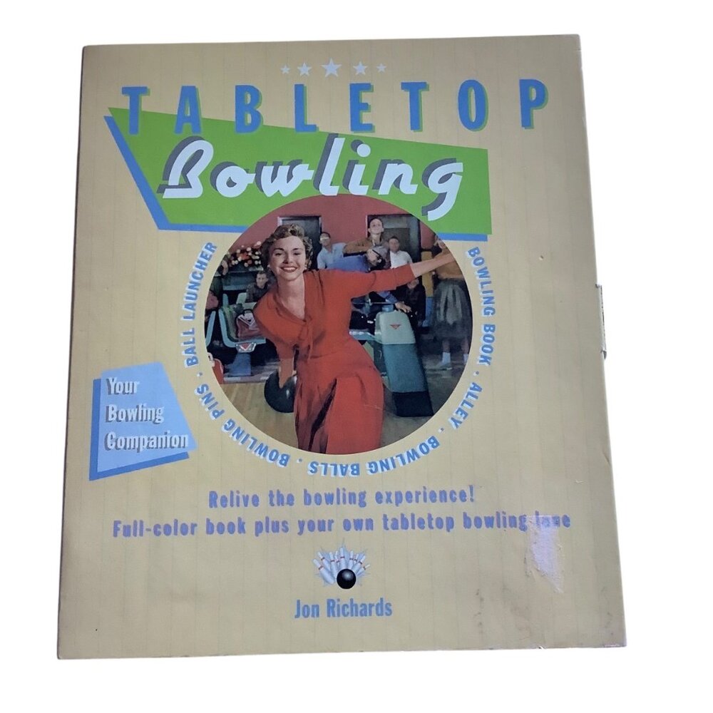 Tabletop Bowling Set Jon Richards Full-Color Book & Accessories NEW
